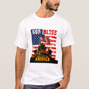 God Bless America" American Pride Patriot Design T-Shirt
