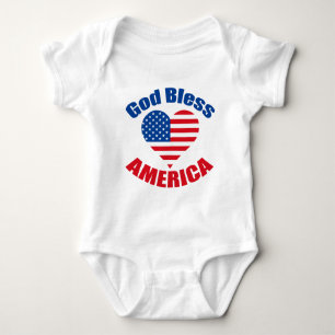 God Bless America Baby Bodysuit