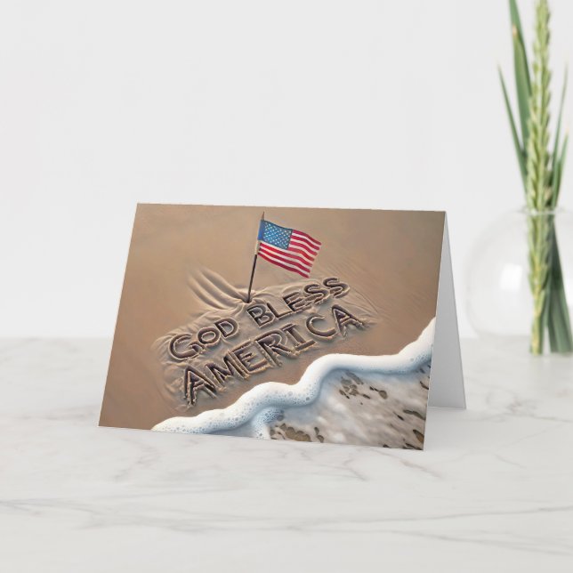 God Bless America Beach Card (Front)