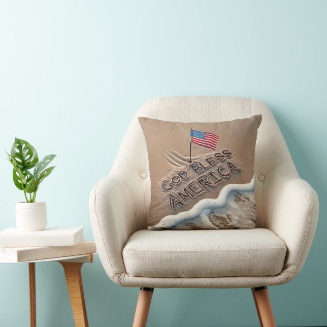 God Bless America Beach Sign Cushion (Chair)