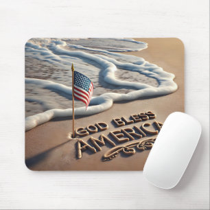 God Bless America Beach Sign Mouse Pad