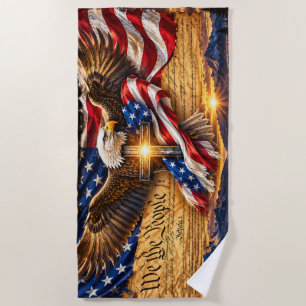 God Bless America Beach Towel