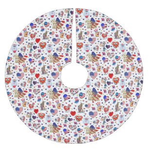 GOD BLESS AMERICA BRUSHED POLYESTER TREE SKIRT