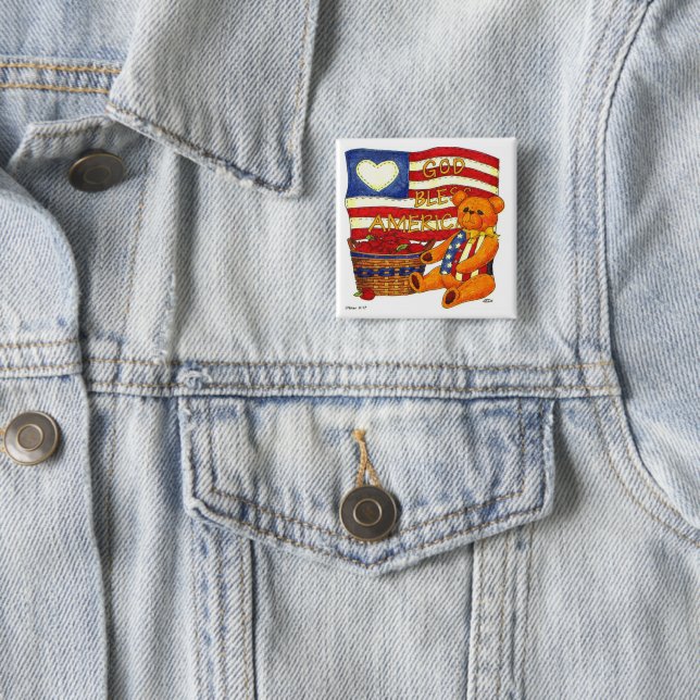 God Bless America Button Pin (In Situ)