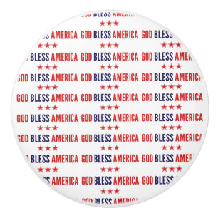God Bless America Ceramic Knob