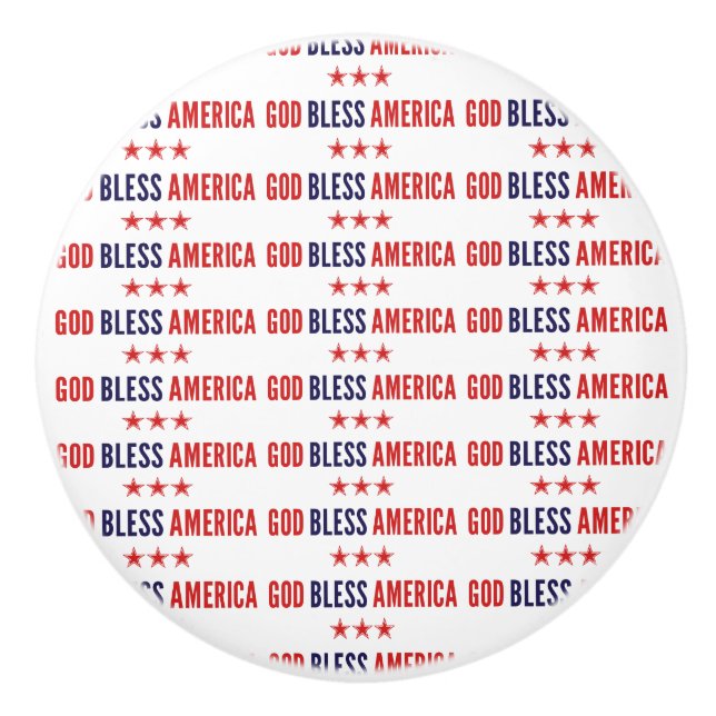God Bless America Ceramic Knob (Front)