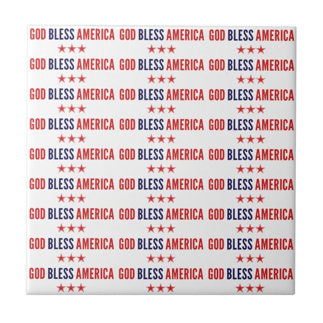 God Bless America Ceramic Tile (Front)
