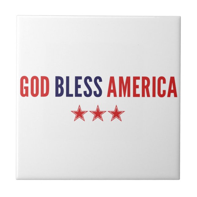 God Bless America Ceramic Tile (Front)