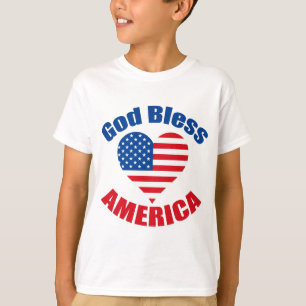 God Bless America Christian 4th of July Kids T-Shirt