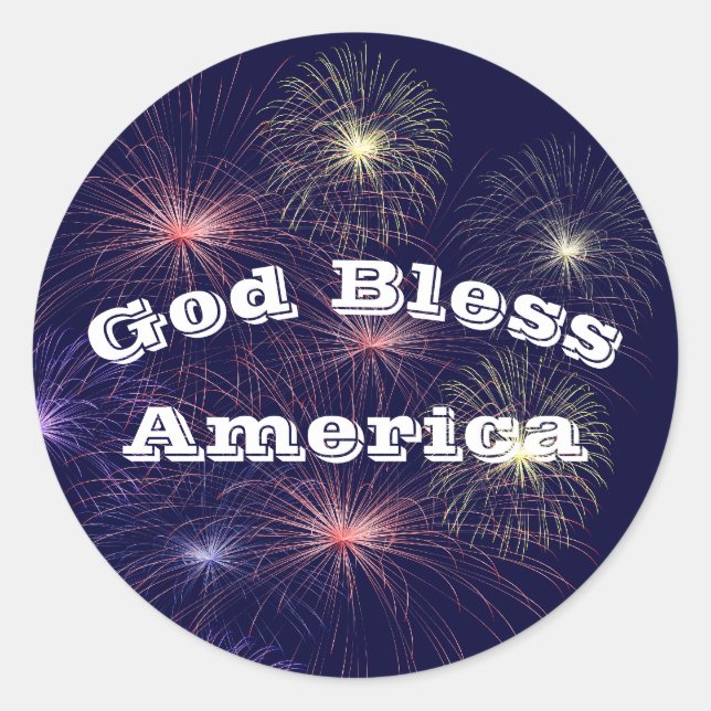 God Bless America  Classic Round Sticker (Front)