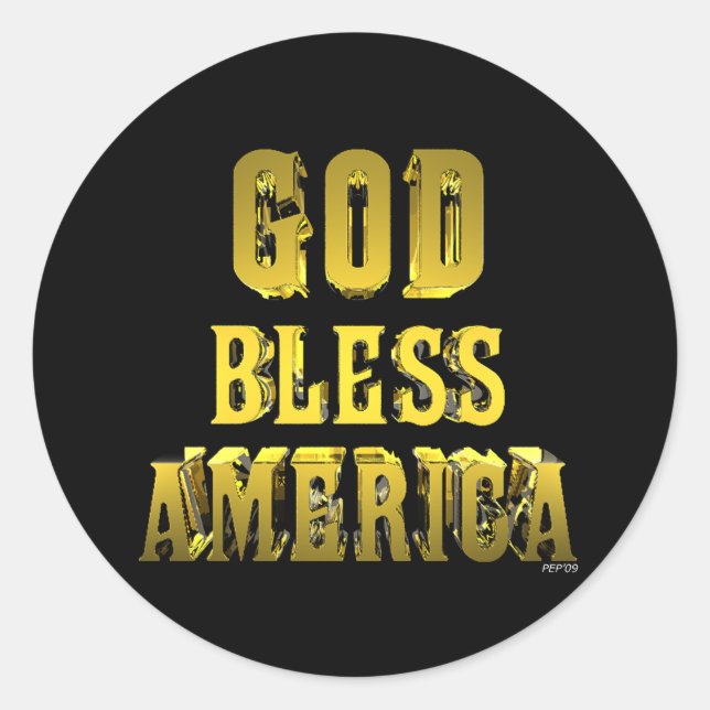 God Bless America Classic Round Sticker (Front)