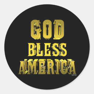 God Bless America Classic Round Sticker