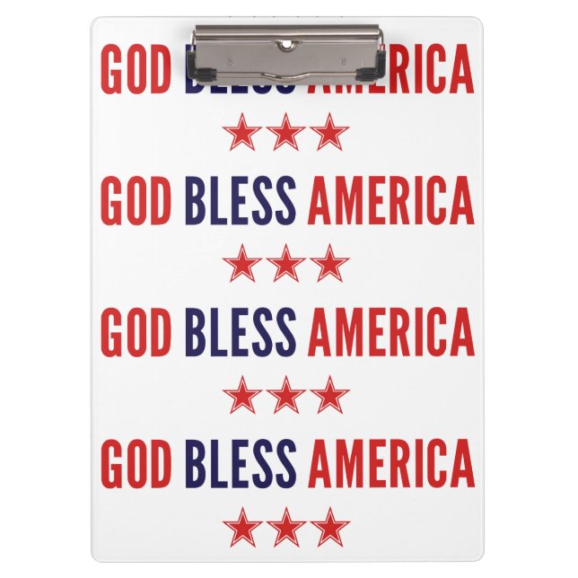 God Bless America Clipboard (Front)
