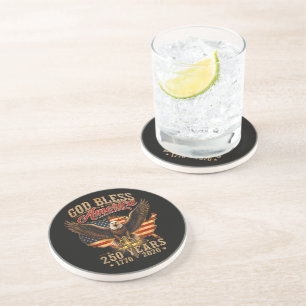 God Bless America Eagle 250 Years 1776 2026 Coaster