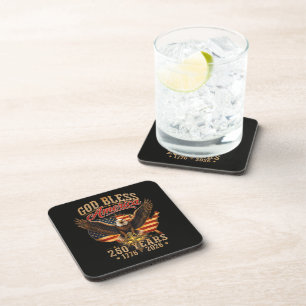 God Bless America Eagle 250 Years 1776 2026 Coaster