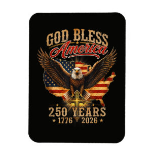 God Bless America Eagle 250 Years 1776 2026 Magnet