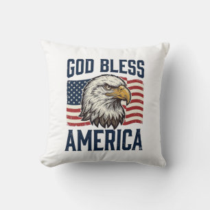 God Bless America Eagle Patriotic Vector Design_1 Cushion