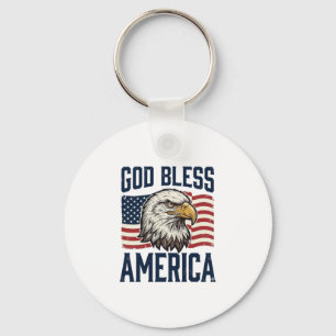 God Bless America Eagle Patriotic Vector Design_1 Key Ring