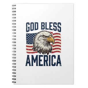 God Bless America Eagle Patriotic Vector Design_1 Notebook