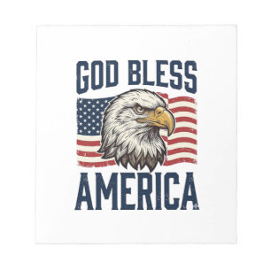 God Bless America Eagle Patriotic Vector Design_1 Notepad
