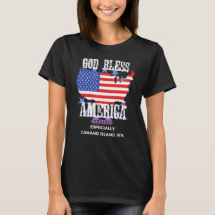 God Bless America Especially Camano Island WA US S T-Shirt