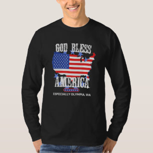God Bless America Especially Olympia WA US State D T-Shirt