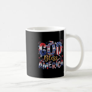 God Bless America Fireworks Patriotic Christian 4t Coffee Mug