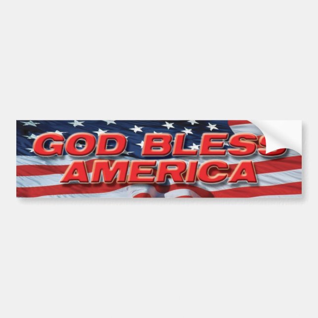 GOD BLESS AMERICA FLAG2 BUMPER STICKER (Front)