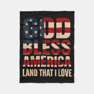 God Bless America Flag Art Fleece Blanket