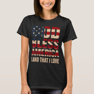 God Bless America Flag Art T-Shirt