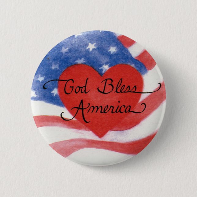 God Bless America Flag Button (Front)