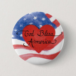 God Bless America Flag Patriotic Button