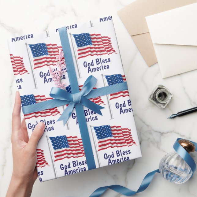 God Bless America Flag Wrapping Paper (Gifting)