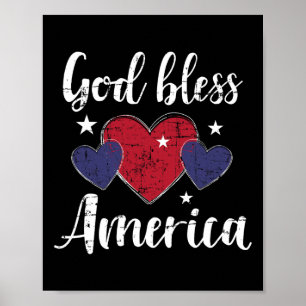 God Bless America For Independence Day On 4th Of J Poster