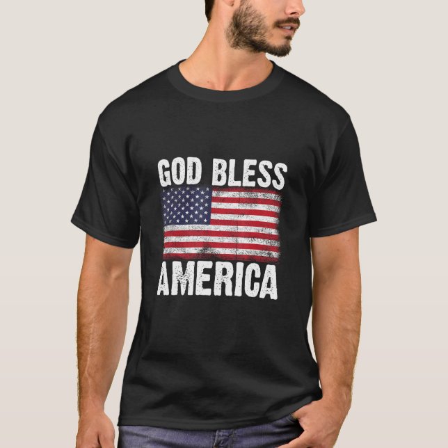God bless america for patriotic 4th of July T-Shirt (Front)