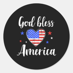 God Bless America For Patriotic Independence Day 4 Classic Round Sticker