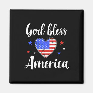 God Bless America For Patriotic Independence Day 4 Magnet