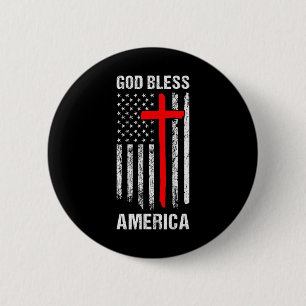 God Bless America Fourth Of July Christian Patriot 6 Cm Round Badge