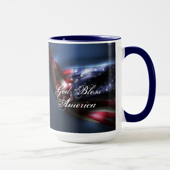 God Bless America/Glowing U.S. Flag Mug (Right)