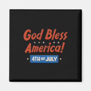 God Bless America Happy 4th Of July Patriotic Usa Magnet