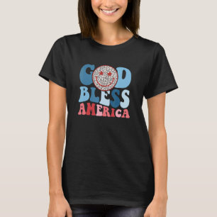 God Bless America Happy Face 4th Of July T-Shirt