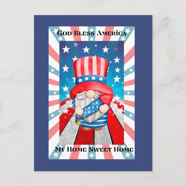 God Bless America  Home Sweet Home Postcard (Front)