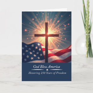 God Bless America Honouring 250 Years of Freedom P Card