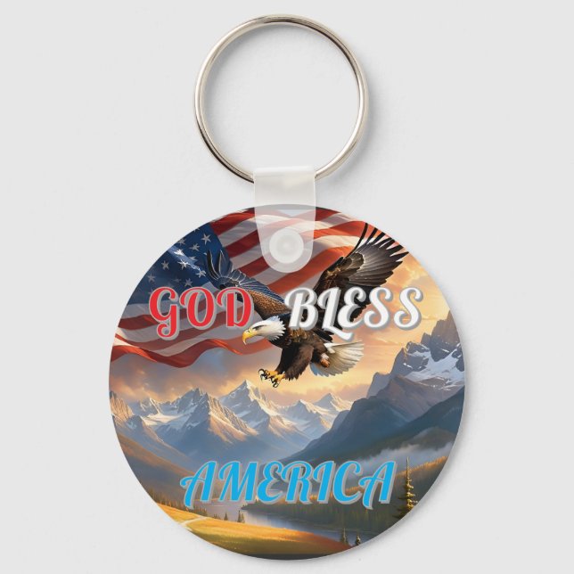 GOD BLESS AMERICA KEY RING (Front)