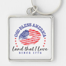 God Bless America - Keychain