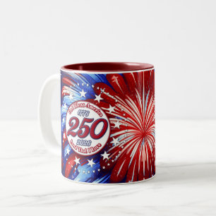 God Bless America Land That I Love Graphic White Two-Tone Coffee Mug