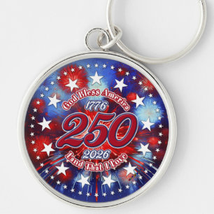 God Bless America Land That I Love GraphicFirework Key Ring