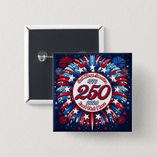 God Bless America Land That I Love Red White BlueW 15 Cm Square Badge