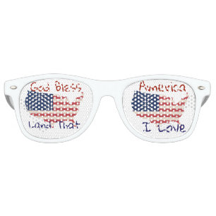 God Bless America Land That I Love Retro Sunglasses
