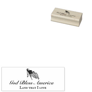 God Bless America Land That I Love Rubber Stamp
